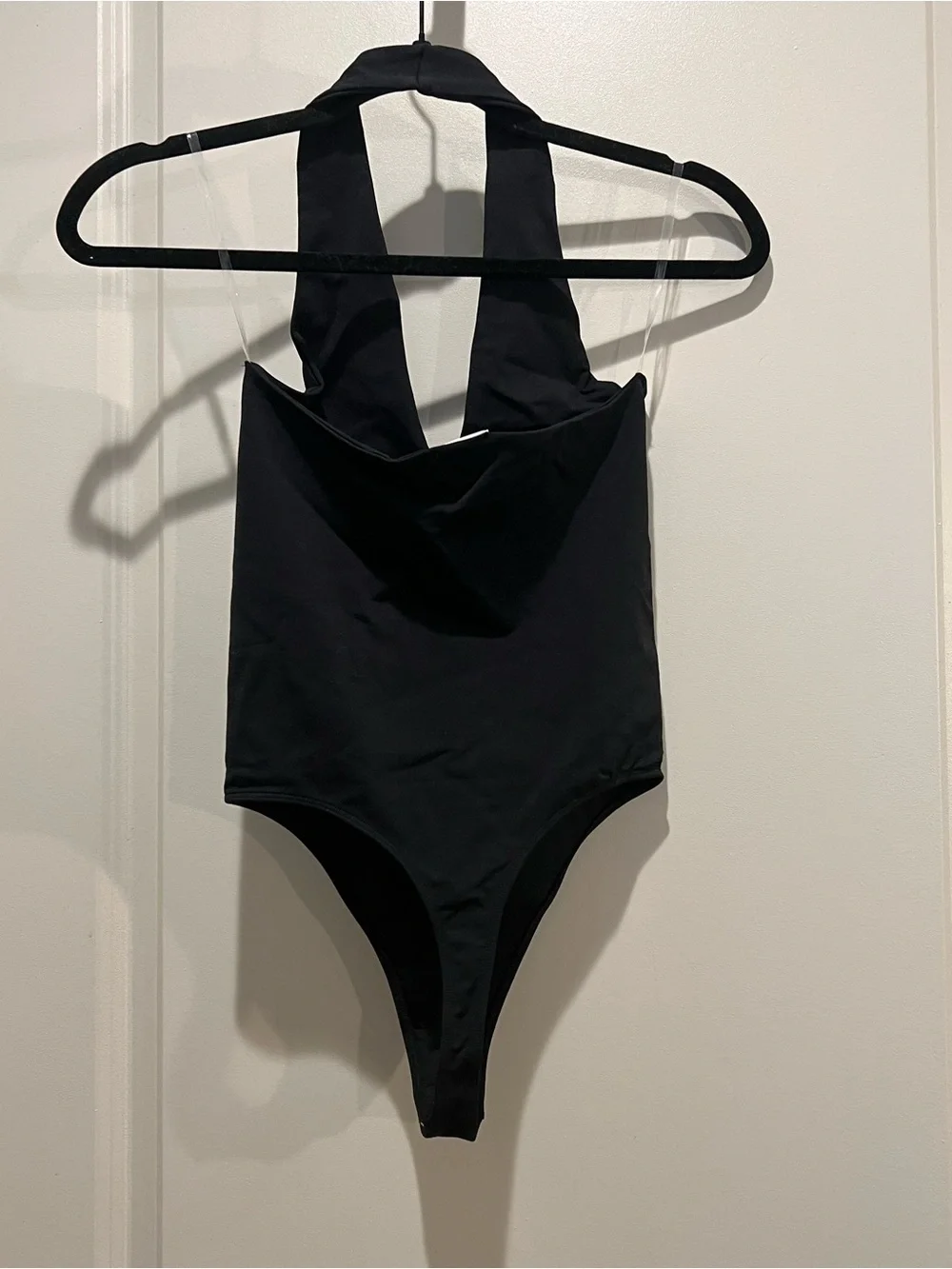 Dynamic Los Angeles Black Halter V Neck Bodysuit Small NWOT